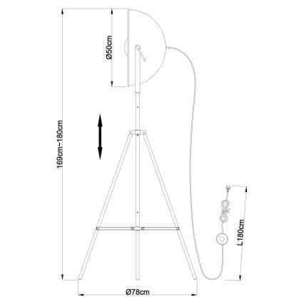 Globo - Gulvlampe 1xE27/60W/230V