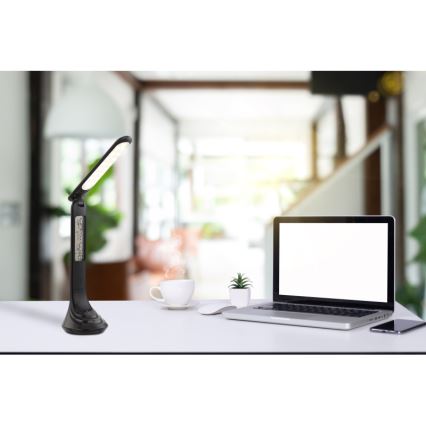 Globo - dæmpbar genopladelig LED-bordlampe med display LED/4W/230V 2200 mAh sort
