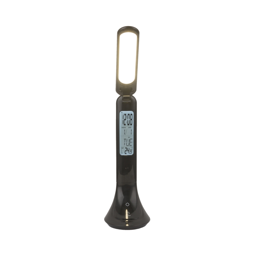 Globo - LED Bordlampe dæmpbar og genopladelig med display LED/4W/230V 2200 mAh sort