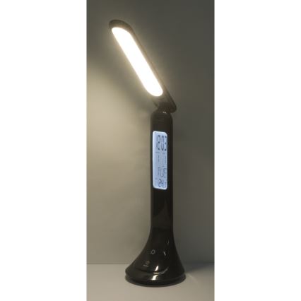 Globo - LED Bordlampe dæmpbar og genopladelig med display LED/4W/230V 2200 mAh sort