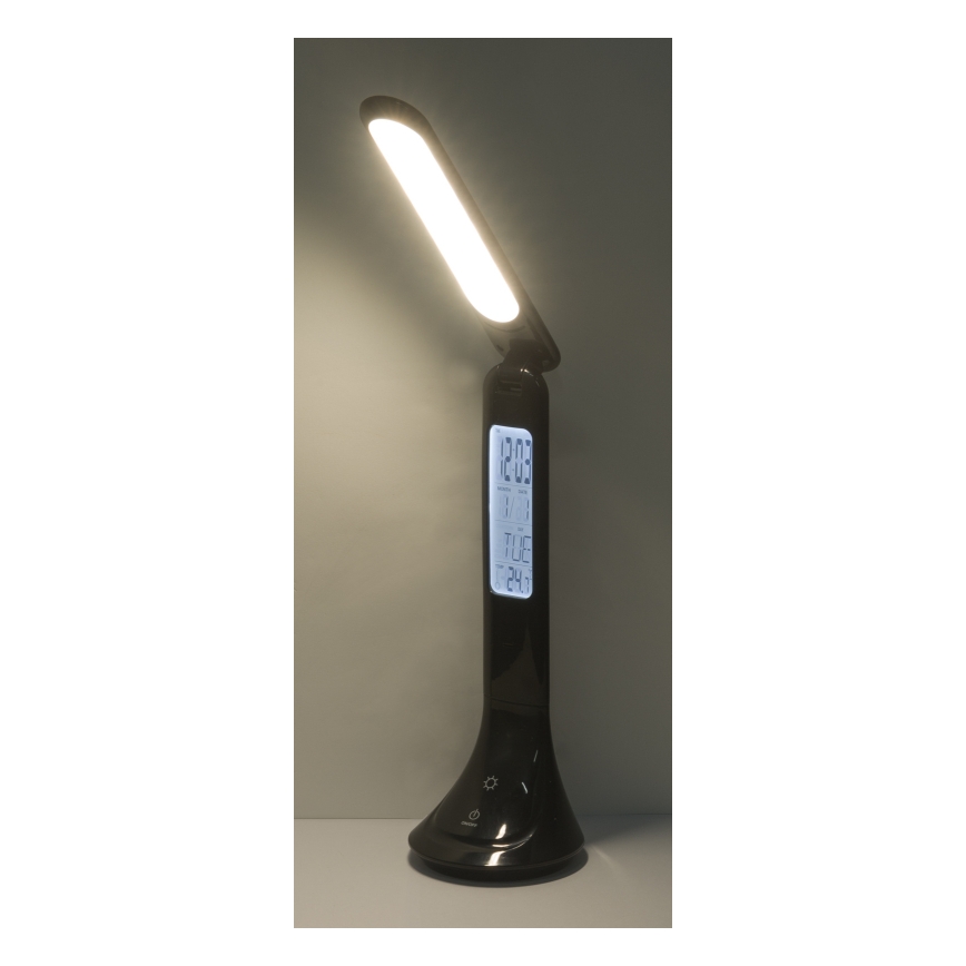 Globo - LED Bordlampe dæmpbar og genopladelig med display LED/4W/230V 2200 mAh sort