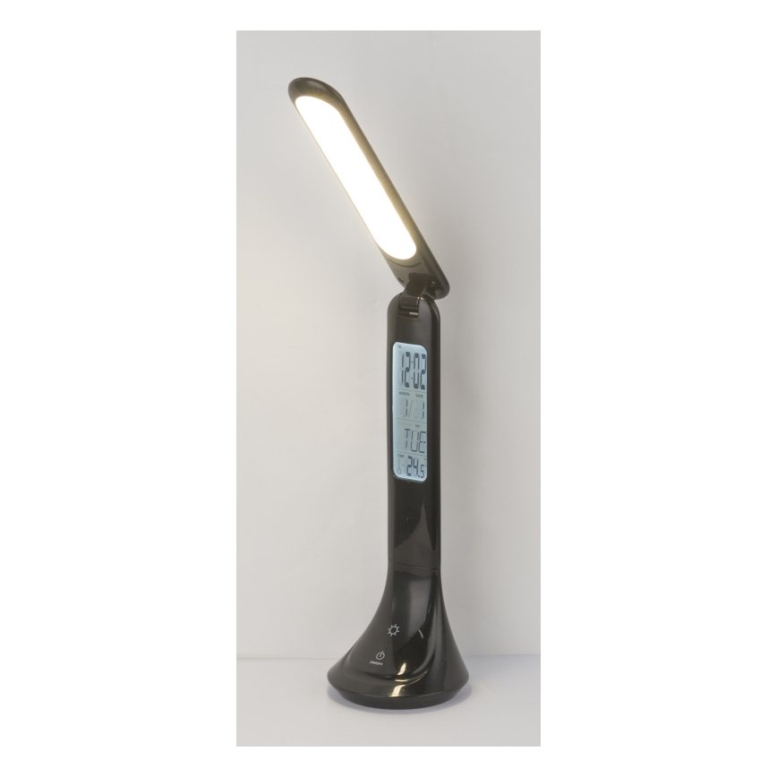 Globo - LED Bordlampe dæmpbar og genopladelig med display LED/4W/230V 2200 mAh sort