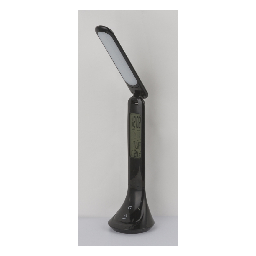 Globo - LED Bordlampe dæmpbar og genopladelig med display LED/4W/230V 2200 mAh sort