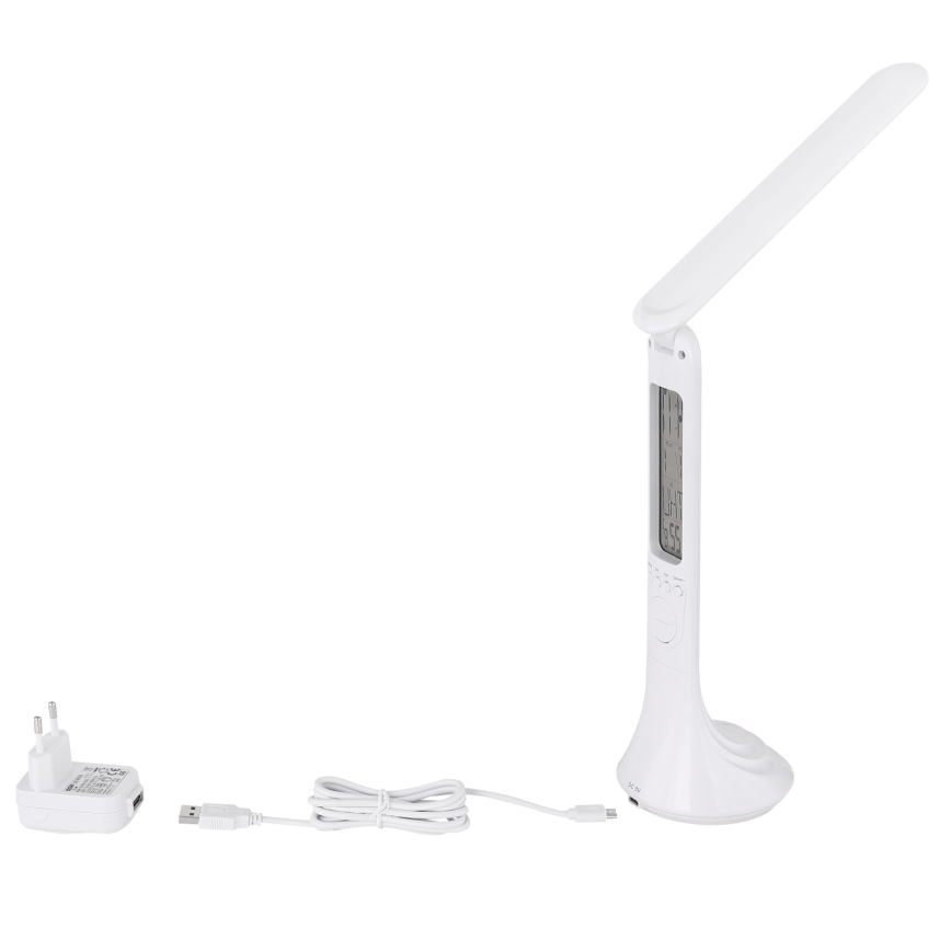 Globo - LED dæmpbar genopladelig bordlampe med display LED/4W/230V 2200 mAh hvid