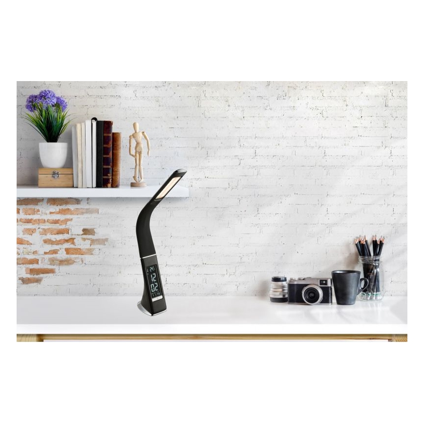 Globo - LED bordlampe m. touch-funktion dæmpbar med display LED/6,5W/230V 3000/4500/5800K sort