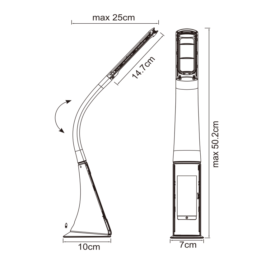 Globo - LED bordlampe m. touch-funktion dæmpbar med display LED/6,5W/230V 3000/4500/5800K antracit