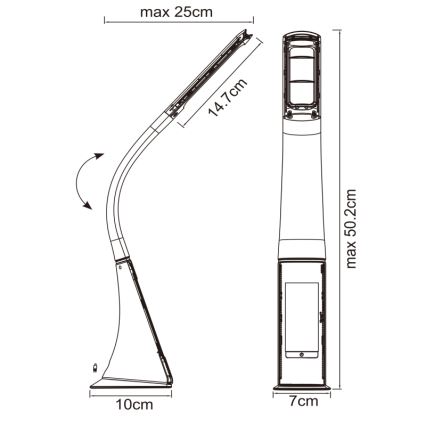 Globo - LED dæmpbar touch bordlampe med display LED/6,5W/230V 3000/4500/5800K antracit