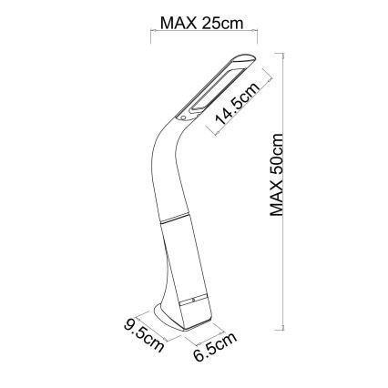 Globo - genopladelig, dæmpbar bordlampe med berøringsbetjening, LED/5W/5V 2200 mAh