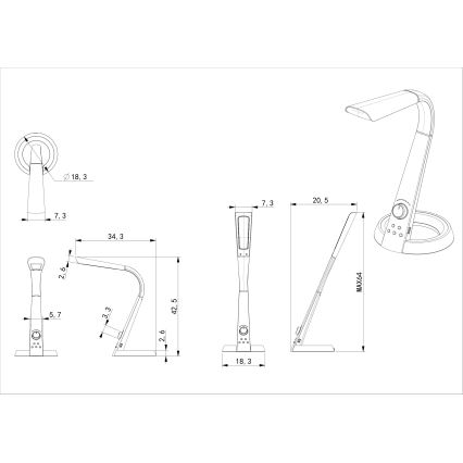 Globo - LED bordlampe m. RGB-farver dæmpbar LED/8W/230V + LED/2W