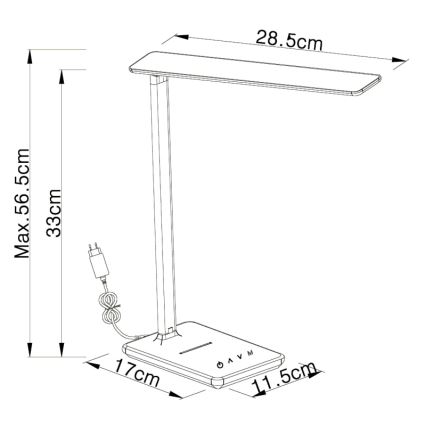 Globo - LED lysdæmper bordlampe LED/5W/230V