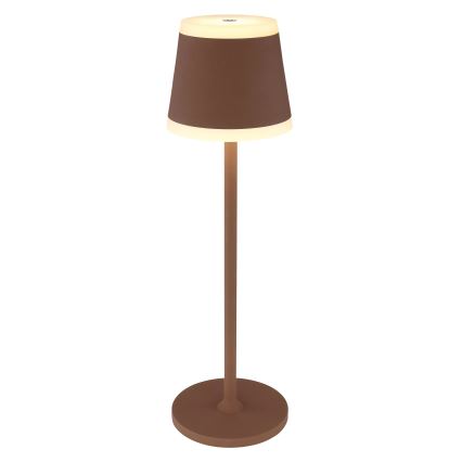 Globo - LED Genopladelig bordlampe m. touch-funktion dæmpbar LED/4,6W/3,7V 3000K 1800mAh brun IP54