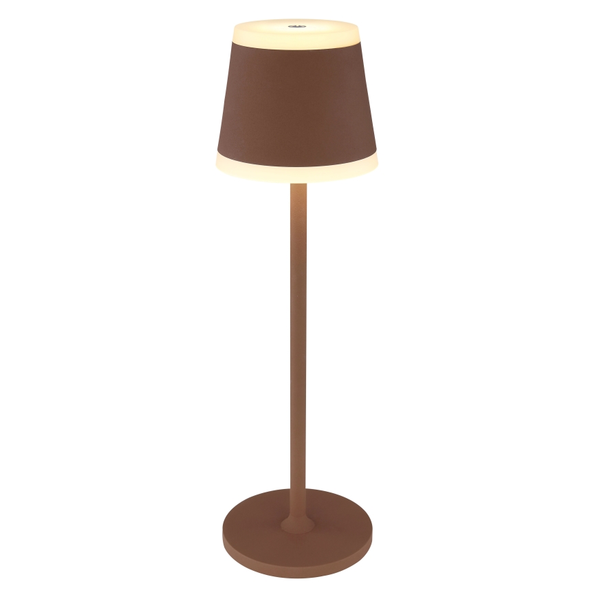 Globo - LED Genopladelig bordlampe m. touch-funktion dæmpbar LED/4,6W/3,7V 3000K 1800mAh brun IP54