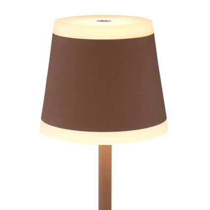 Globo - LED Genopladelig bordlampe m. touch-funktion dæmpbar LED/4,6W/3,7V 3000K 1800mAh brun IP54