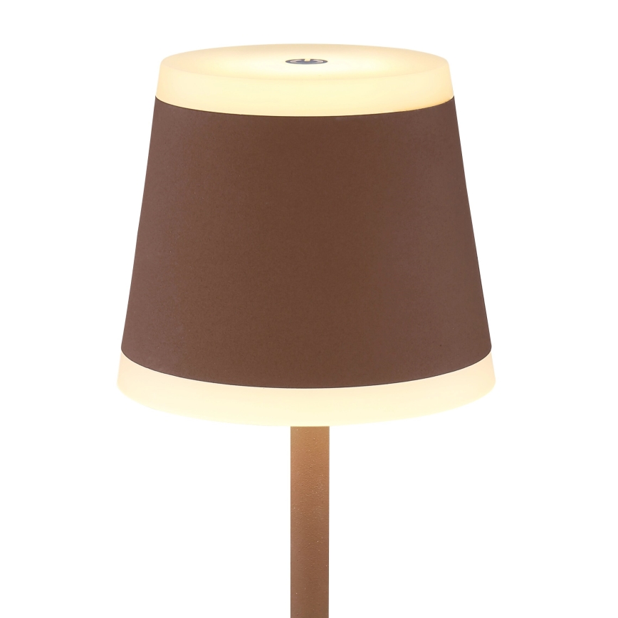 Globo - LED Genopladelig bordlampe m. touch-funktion dæmpbar LED/4,6W/3,7V 3000K 1800mAh brun IP54