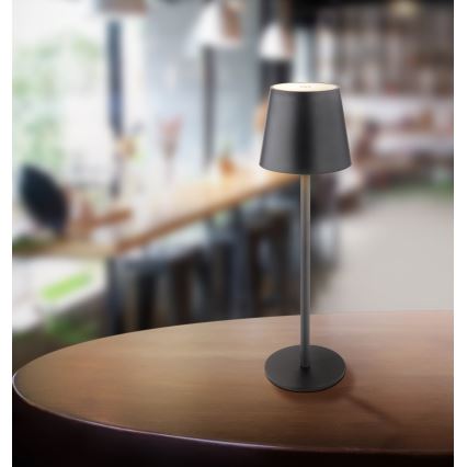 Globo - Udendørs LED lampe touch-funktion dæmpbar LED/3W/3,7V IP44 1800mAh + USB sort
