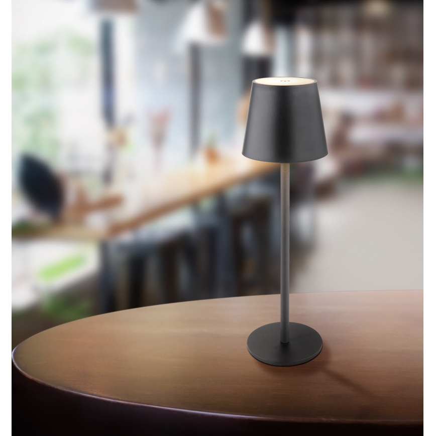 Globo - Udendørs LED lampe touch-funktion dæmpbar LED/3W/3,7V IP44 1800mAh + USB sort