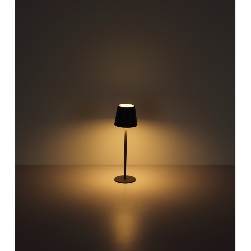 Globo - Udendørs LED lampe touch-funktion dæmpbar LED/3W/3,7V IP44 1800mAh + USB sort