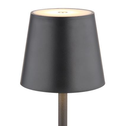 Globo - Udendørs LED lampe touch-funktion dæmpbar LED/3W/3,7V IP44 1800mAh + USB sort