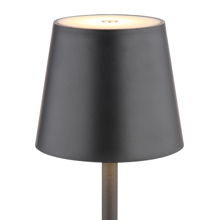 Globo - Udendørs LED lampe touch-funktion dæmpbar LED/3W/3,7V IP44 1800mAh + USB sort
