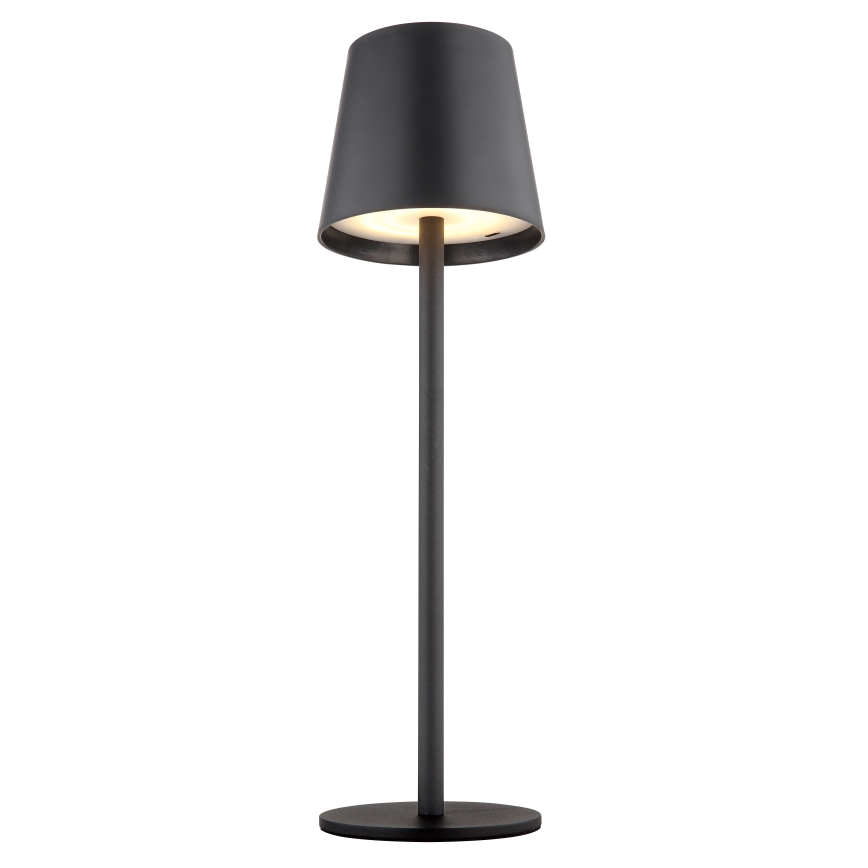 Globo - Udendørs LED lampe touch-funktion dæmpbar LED/3W/3,7V IP44 1800mAh + USB sort