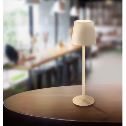 Globo - Udendørs LED lampe touch-funktion dæmpbar LED/3W/3,7V IP44 1800 mAh USB beige