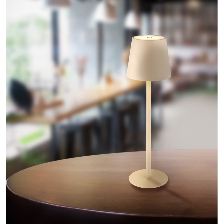 Globo - Udendørs LED lampe touch-funktion dæmpbar LED/3W/3,7V IP44 1800 mAh USB beige