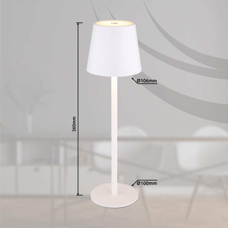 Globo - Udendørs LED lampe touch-funktion dæmpbar LED/3W/3,7V IP44 1800 mAh USB hvid