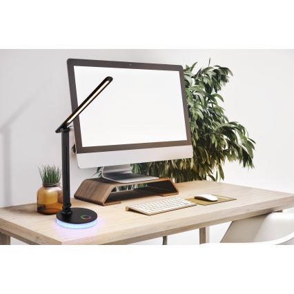 Globo - LED bordlampe m. RGBW-farver  m. touch-funktion dæmpbar LED/5W/230V + LED/2W 2700K/4000K/6500K sort