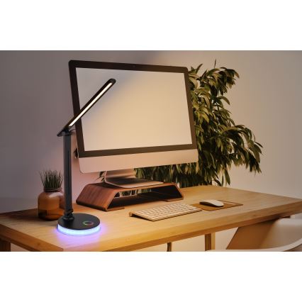 Globo - LED bordlampe m. RGBW-farver  m. touch-funktion dæmpbar LED/5W/230V + LED/2W 2700K/4000K/6500K sort