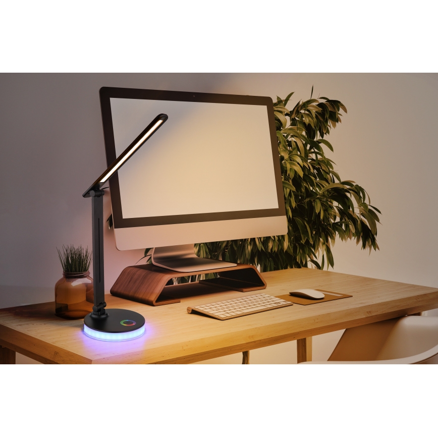 Globo - LED bordlampe m. RGBW-farver  m. touch-funktion dæmpbar LED/5W/230V + LED/2W 2700K/4000K/6500K sort
