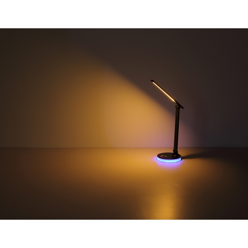 Globo - LED bordlampe m. RGBW-farver  m. touch-funktion dæmpbar LED/5W/230V + LED/2W 2700K/4000K/6500K sort