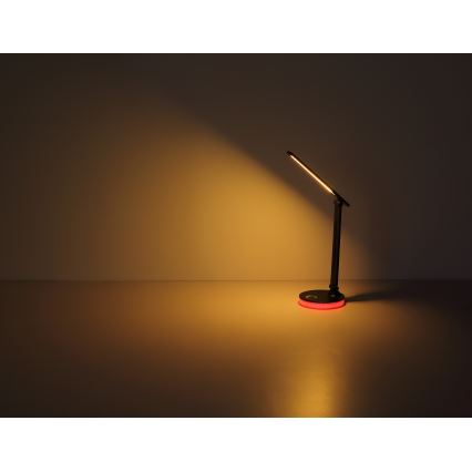 Globo - LED bordlampe m. RGBW-farver  m. touch-funktion dæmpbar LED/5W/230V + LED/2W 2700K/4000K/6500K sort