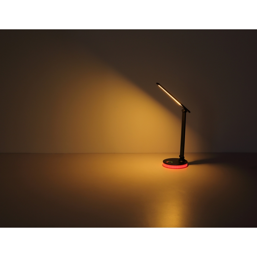 Globo - LED bordlampe m. RGBW-farver  m. touch-funktion dæmpbar LED/5W/230V + LED/2W 2700K/4000K/6500K sort