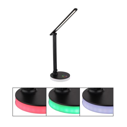 Globo - LED bordlampe m. RGBW-farver  m. touch-funktion dæmpbar LED/5W/230V + LED/2W 2700K/4000K/6500K sort