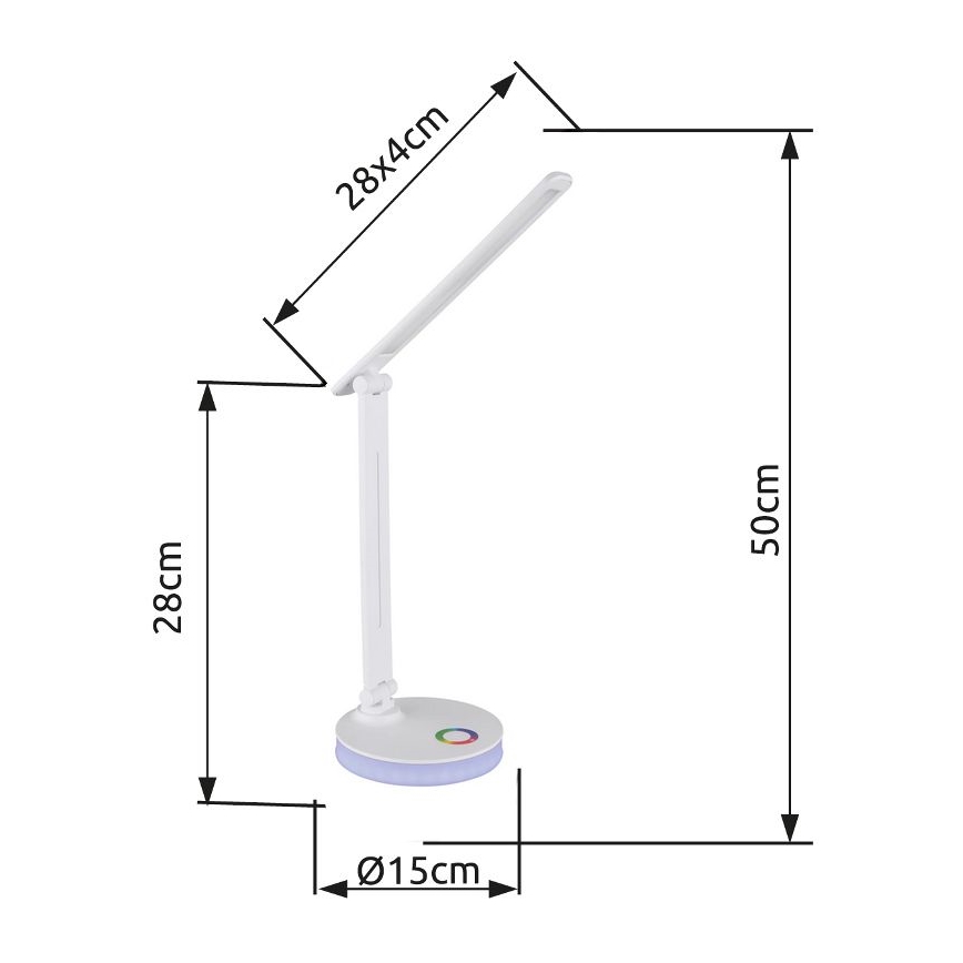 Globo - LED bordlampe m. RGBW-farver m. touch-funktion dæmpbar LED/5W/230V + LED/2W 2700K/4000K/6500K hvid