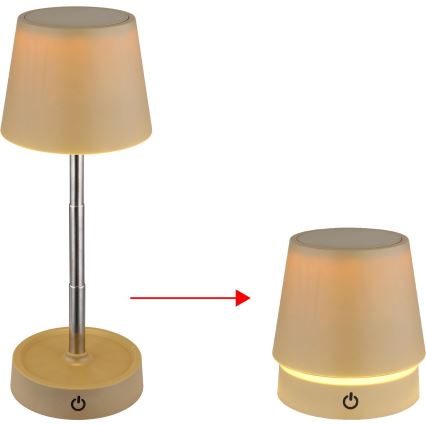 Globo - LED Dæmpbar berøringsbetjent genopladelig bordlampe LED/1,2W/3V 1200 mAh