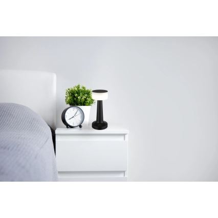 Globo - LED bordlampe m. touch-funktion dæmpbar LED/1W/3,7V 2700K/4000K/6500K 800 mAh USB sort
