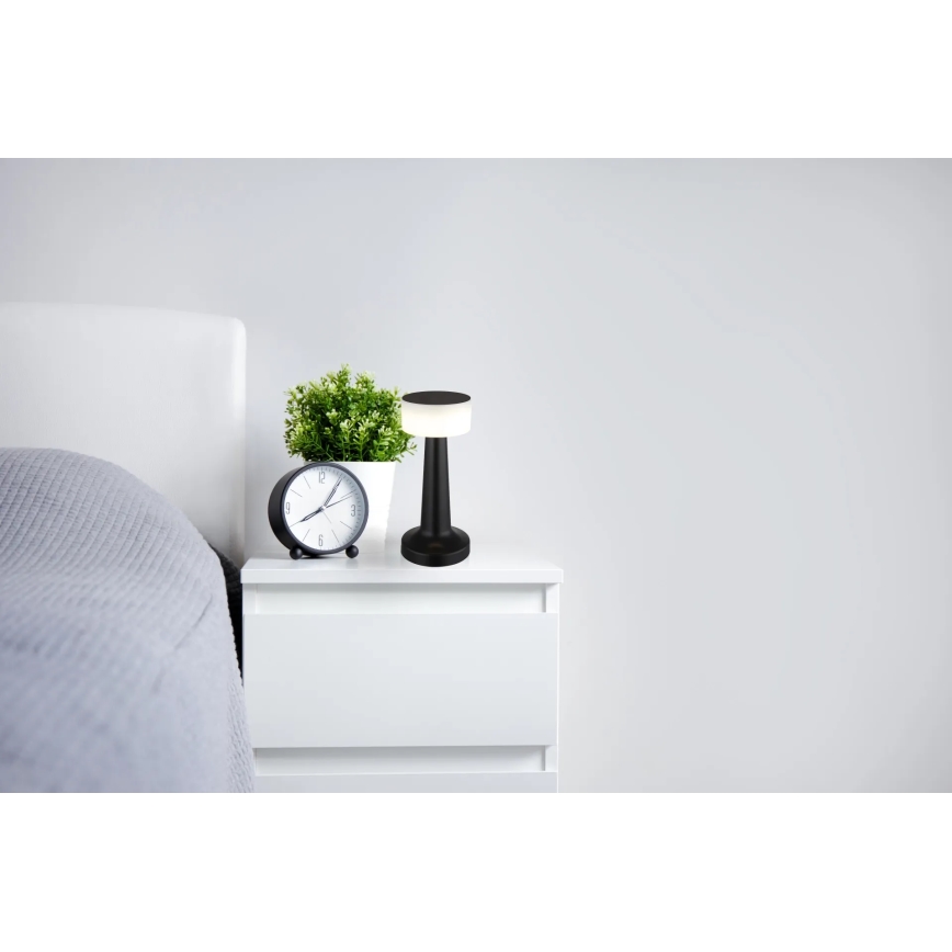 Globo - LED bordlampe m. touch-funktion dæmpbar LED/1W/3,7V 2700K/4000K/6500K 800 mAh USB sort