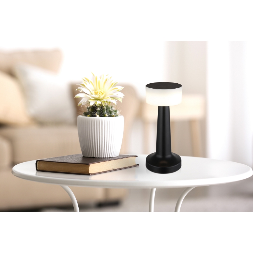 Globo - LED bordlampe m. touch-funktion dæmpbar LED/1W/3,7V 2700K/4000K/6500K 800 mAh USB sort