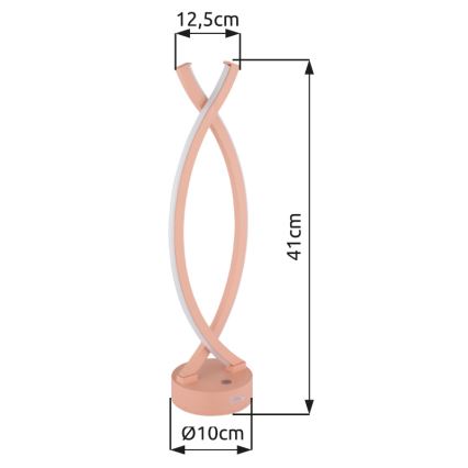 Globo - LED bordlampe m. touch-funktion dæmpbar LED/1W/3,7V 3000K 1800 mAh USB lyserød