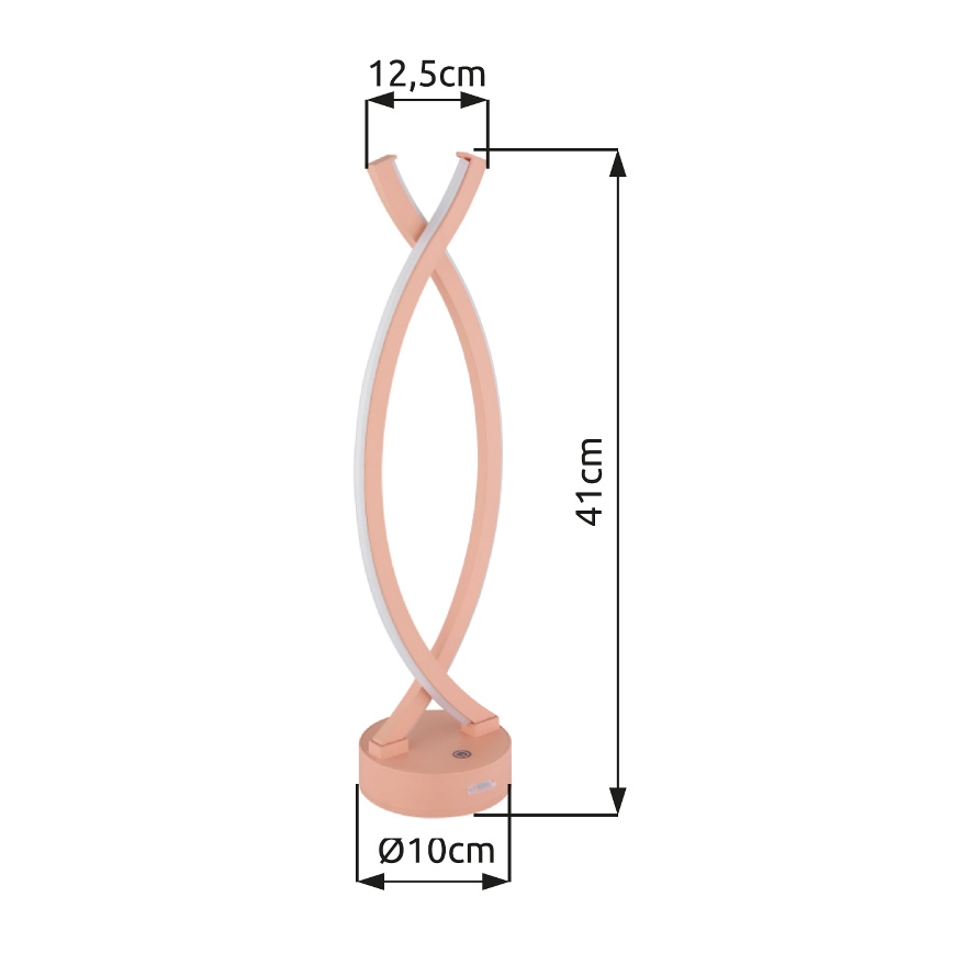 Globo - LED bordlampe m. touch-funktion dæmpbar LED/1W/3,7V 3000K 1800 mAh USB lyserød