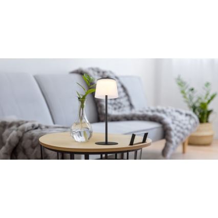 Globo - Udendørs LED bordlampe m. touch-funktion dæmpbar LED/1,8W/5V IP44 1800 mAh sort/hvid