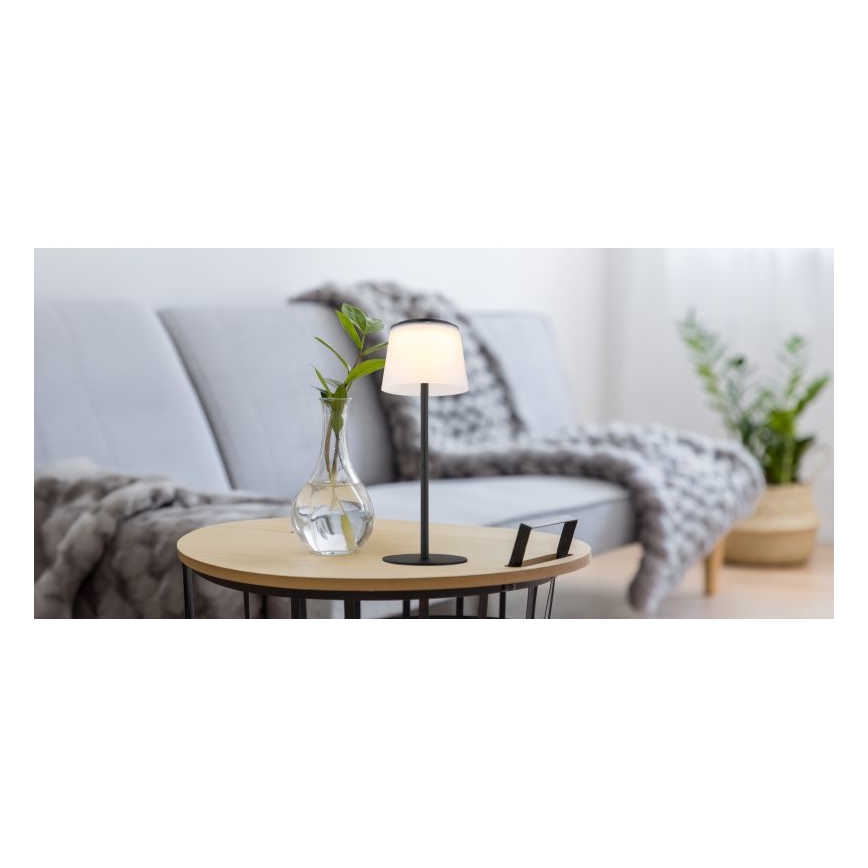 Globo - Udendørs LED bordlampe m. touch-funktion dæmpbar LED/1,8W/5V IP44 1800 mAh sort/hvid