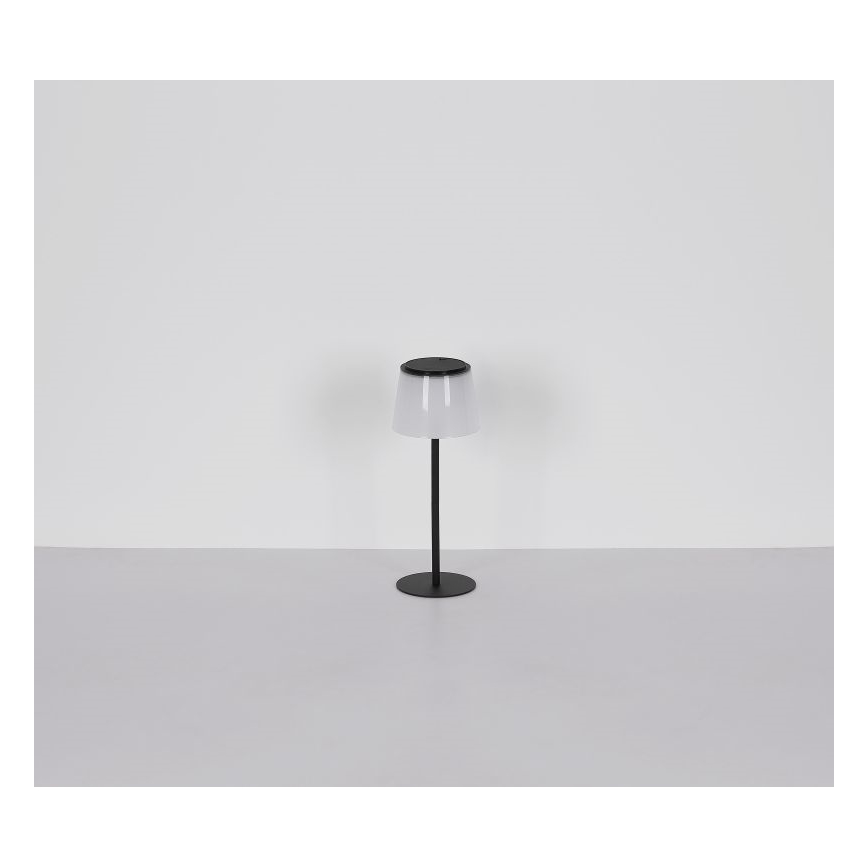 Globo - Udendørs LED bordlampe m. touch-funktion dæmpbar LED/1,8W/5V IP44 1800 mAh sort/hvid