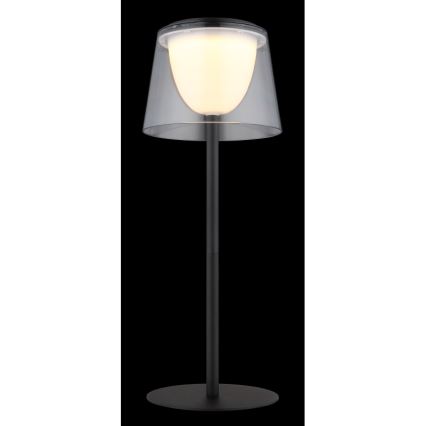 Globo - Udendørs LED bordlampe touch-funktion dæmpbar LED/1,8W/5V IP44 1800 mAh sort/transparent