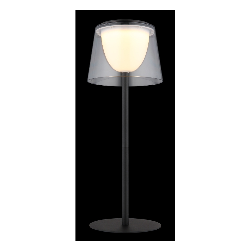 Globo - Udendørs LED bordlampe touch-funktion dæmpbar LED/1,8W/5V IP44 1800 mAh sort/transparent