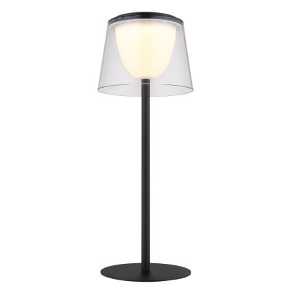 Globo - Udendørs LED bordlampe touch-funktion dæmpbar LED/1,8W/5V IP44 1800 mAh sort/transparent