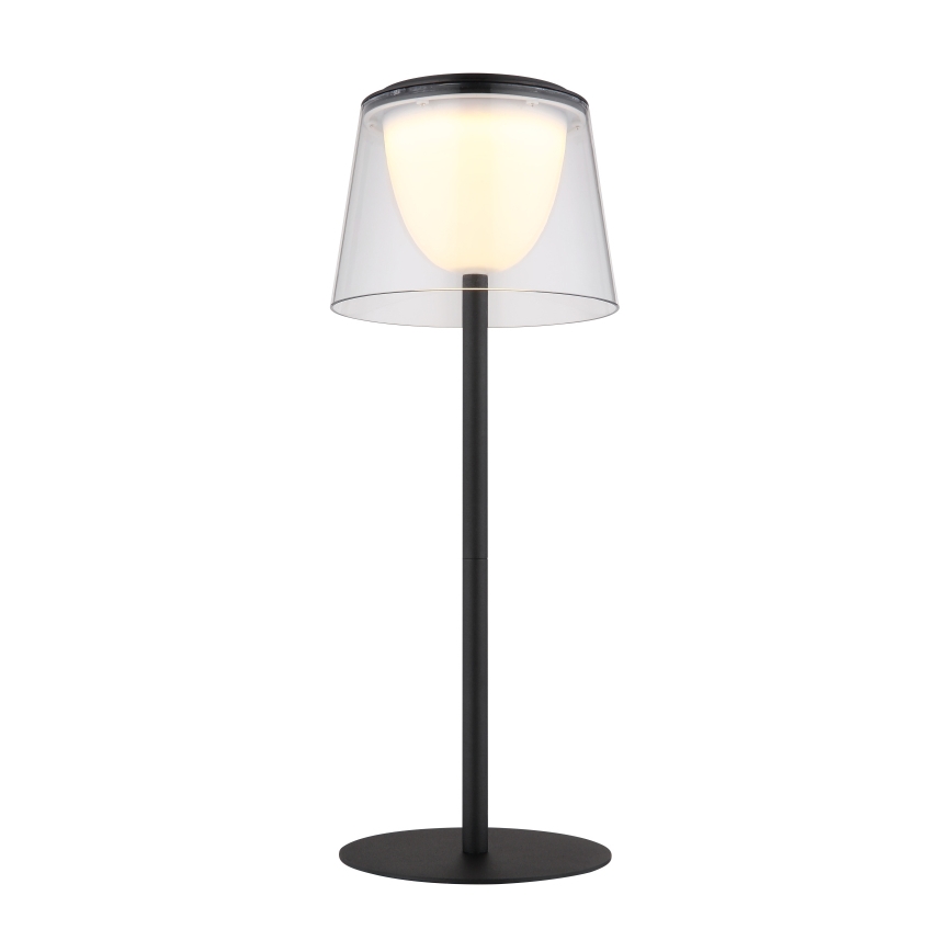 Globo - Udendørs LED bordlampe touch-funktion dæmpbar LED/1,8W/5V IP44 1800 mAh sort/transparent
