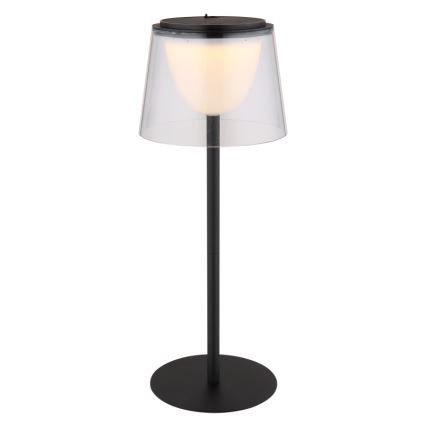 Globo - Udendørs LED bordlampe touch-funktion dæmpbar LED/1,8W/5V IP44 1800 mAh sort/transparent