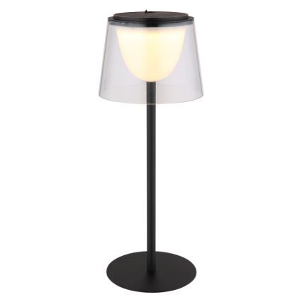 Globo - Udendørs LED bordlampe touch-funktion dæmpbar LED/1,8W/5V IP44 1800 mAh sort/transparent